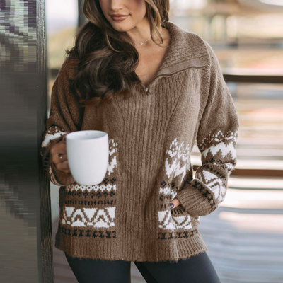 Love Kuza - Alpine Hearth Zip Sweater