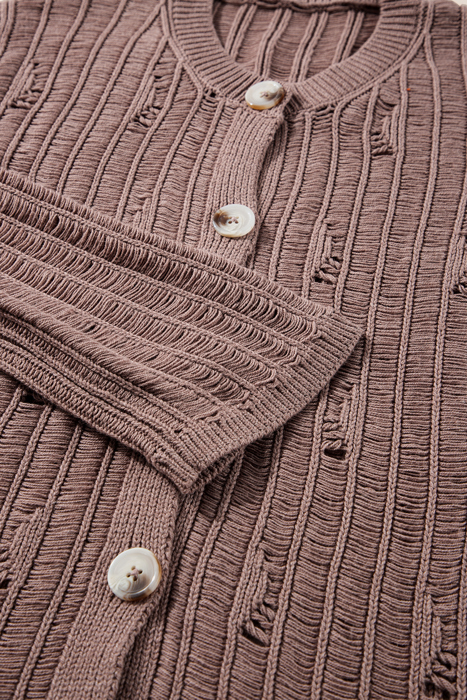 Love Kuza - Mocha Drift Knit Cardigan