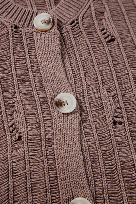 Love Kuza - Mocha Drift Knit Cardigan