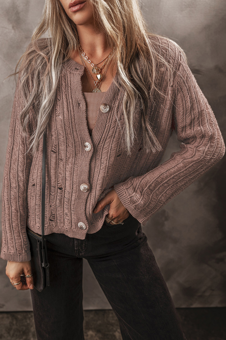 Love Kuza - Mocha Drift Knit Cardigan
