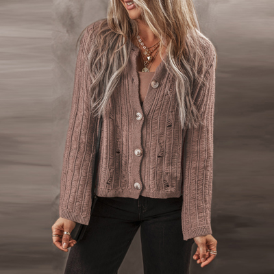 Love Kuza - Mocha Drift Knit Cardigan