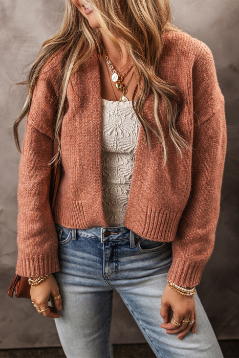 Love Kuza - Rustic Ember Knit Cropped Cardigan