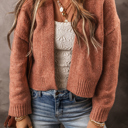  Love Kuza - Rustic Ember Knit Cropped Cardigan