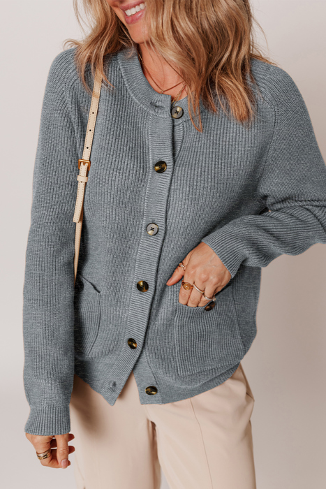 Love Kuza - Misty Charm Button Cardigan