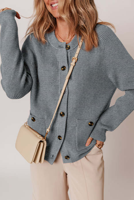 Love Kuza - Misty Charm Button Cardigan