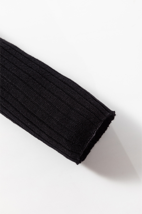 Love Kuza - Timeless Noir Ribbed Knit Cardigan