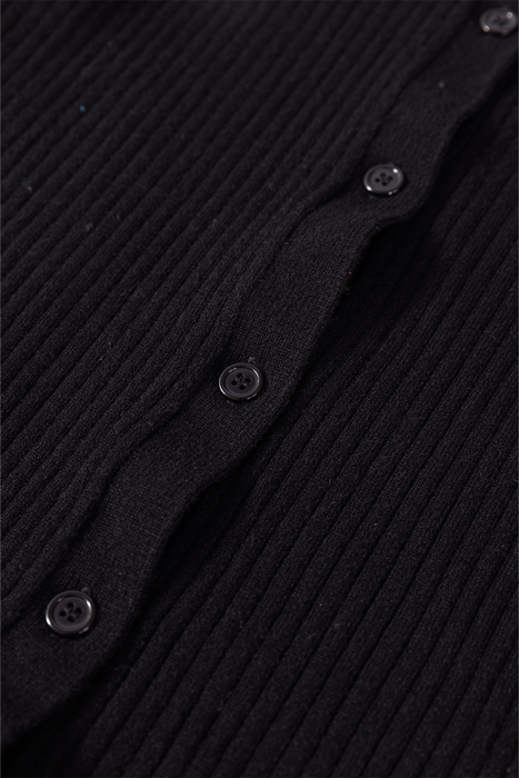 Love Kuza - Timeless Noir Ribbed Knit Cardigan