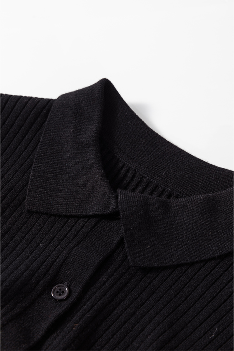 Love Kuza - Timeless Noir Ribbed Knit Cardigan
