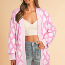  Love Kuza - Cotton Candy Lattice Cardigan