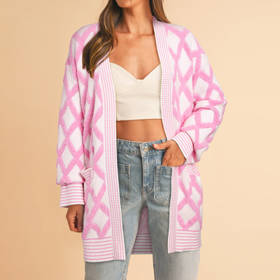 Love Kuza - Cotton Candy Lattice Cardigan