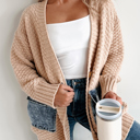  Love Kuza - Cozy Contrast Denim Pocket Cardigan