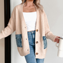  Love Kuza - Cozy Contrast Denim Pocket Cardigan