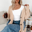  Love Kuza - Cozy Contrast Denim Pocket Cardigan