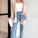  Love Kuza - Cozy Contrast Denim Pocket Cardigan