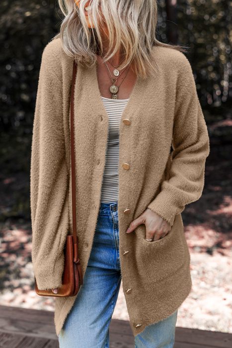 Love Kuza - Mocha Embrace Cozy Cardigan