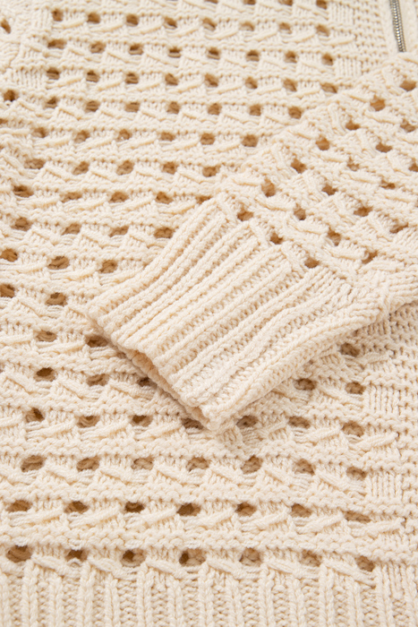 Love Kuza - Soft Breeze Crochet Zip Cardigan