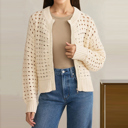  Love Kuza - Soft Breeze Crochet Zip Cardigan