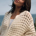  Love Kuza - Soft Breeze Crochet Zip Cardigan