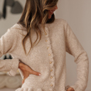  Love Kuza - Velvet Pearl Ruffle Cardigan
