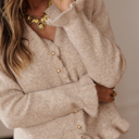  Love Kuza - Velvet Pearl Ruffle Cardigan