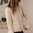  Love Kuza - Velvet Pearl Ruffle Cardigan