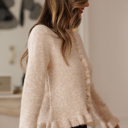  Love Kuza - Velvet Pearl Ruffle Cardigan