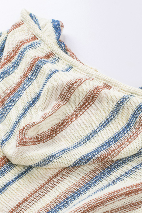 Love Kuza - Coastal Breeze Striped Knit Hoodie