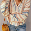  Love Kuza - Coastal Breeze Striped Knit Hoodie