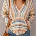  Love Kuza - Coastal Breeze Striped Knit Hoodie