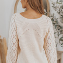  Love Kuza - Diamond Sleeve Pointelle Knit Sweater