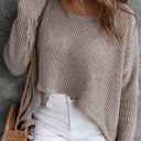  Love Kuza - Cozy Drift Asymmetrical Knit Top