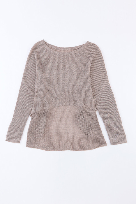 Love Kuza - Cozy Drift Asymmetrical Knit Top