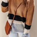  Love Kuza - Cozy Contrast Stripes Sweater