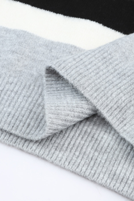 Love Kuza - Cozy Contrast Stripes Sweater