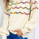  Love Kuza - Rainbow Whisper Lace Knit Sweater