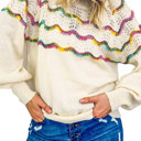  Love Kuza - Rainbow Whisper Lace Knit Sweater