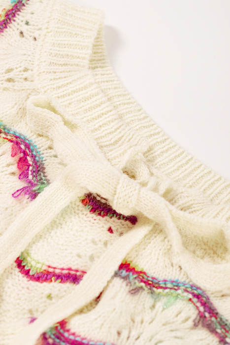 Love Kuza - Rainbow Whisper Lace Knit Sweater