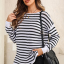  Love Kuza -Metro Pop Stitch Stripe Sweater