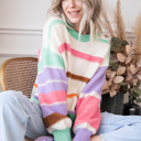  Love Kuza - Candy Cloud Stripe Sweater