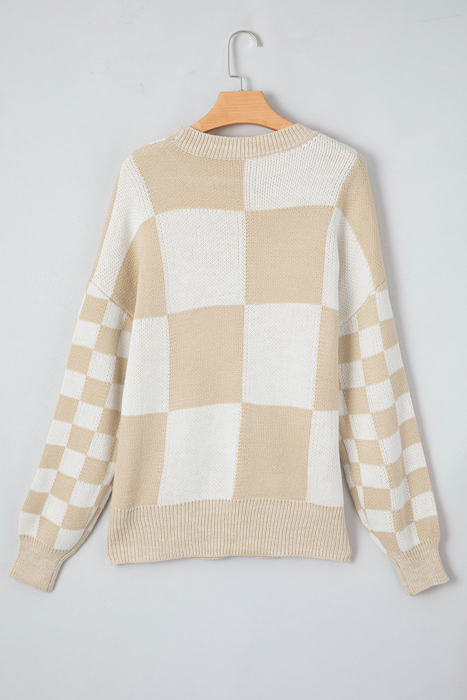 Love Kuza - Cozy Checkerboard Bliss Sweater