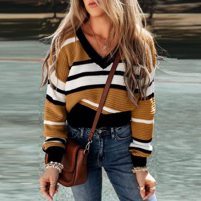 Love Kuza - Autumn Axis Striped Sweater