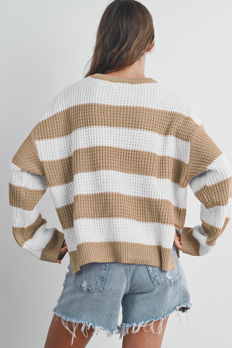 Love Kuza - Honeycomb Haven Striped Sweater