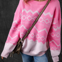  Love Kuza - Frosted Blush Geo Sweater