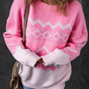  Love Kuza - Frosted Blush Geo Sweater