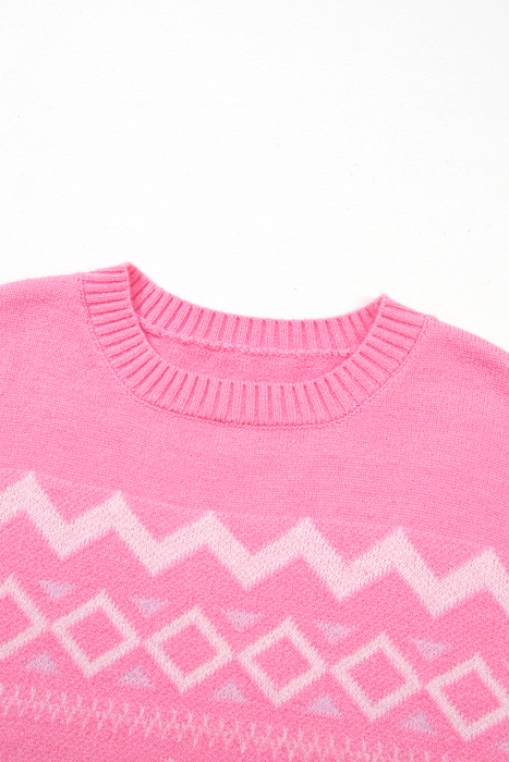 Love Kuza - Frosted Blush Geo Sweater
