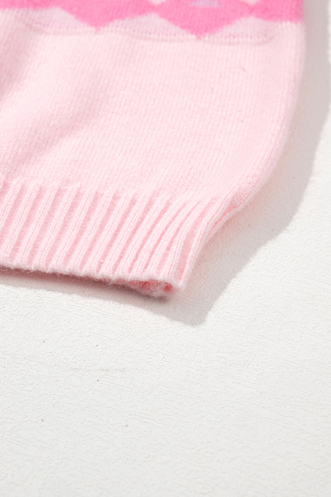 Love Kuza - Frosted Blush Geo Sweater