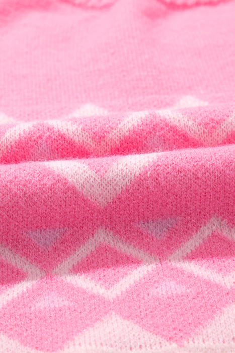 Love Kuza - Frosted Blush Geo Sweater