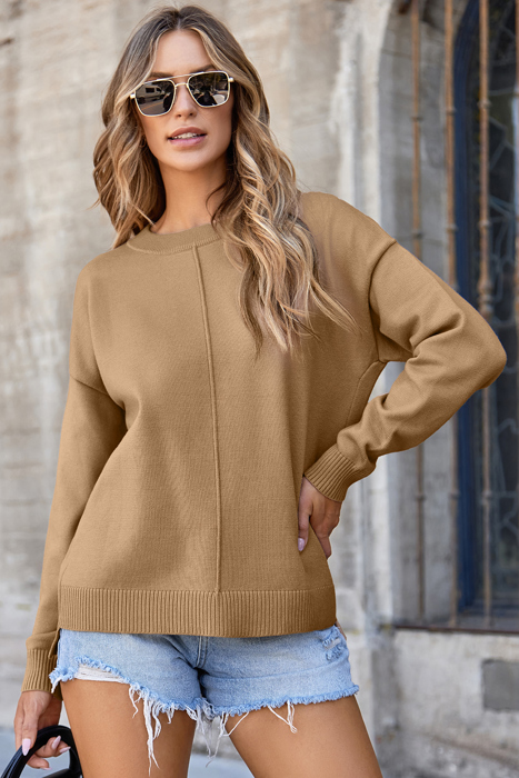Love Kuza - Caramel Coastline Seam Sweater