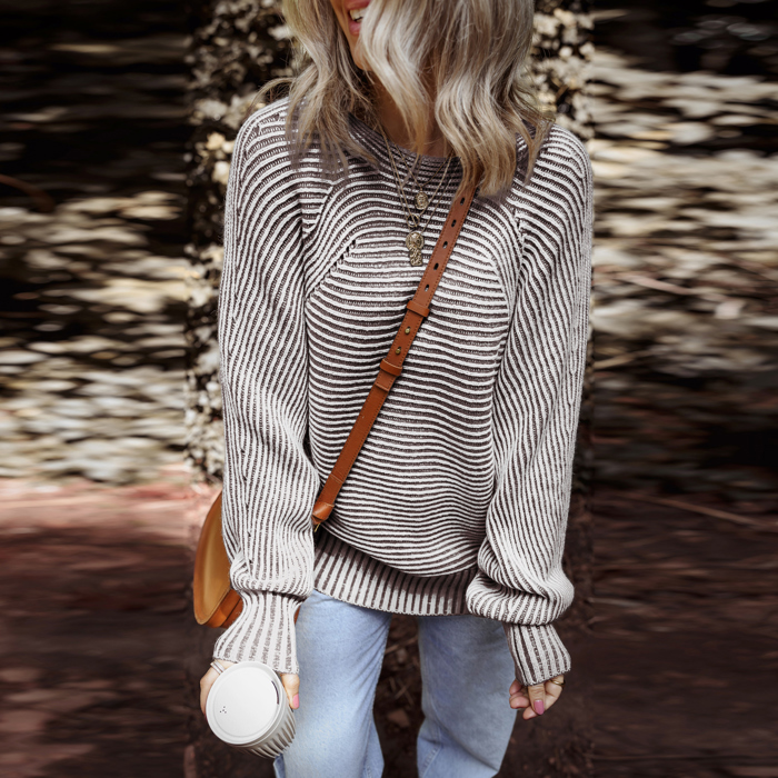 Love Kuza - Coffeehouse Calm Striped Sweater