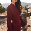  Love Kuza - Mulberry Luxe Cable Sweater